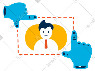 Hands cropping male employee's id photo PNG, SVG