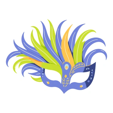 A masquerade mask inspired by the vibrant feathers of a paon