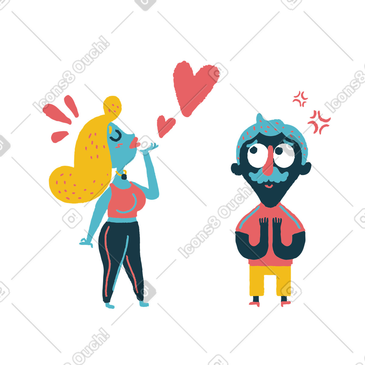 Ilustración Quiero tu amor en estilo Flamenco a descargar en PNG y SVG