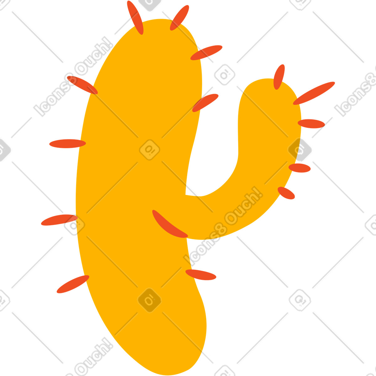 Cactus illustration featuring thorns as clipart image in PNG, SVG, GIF