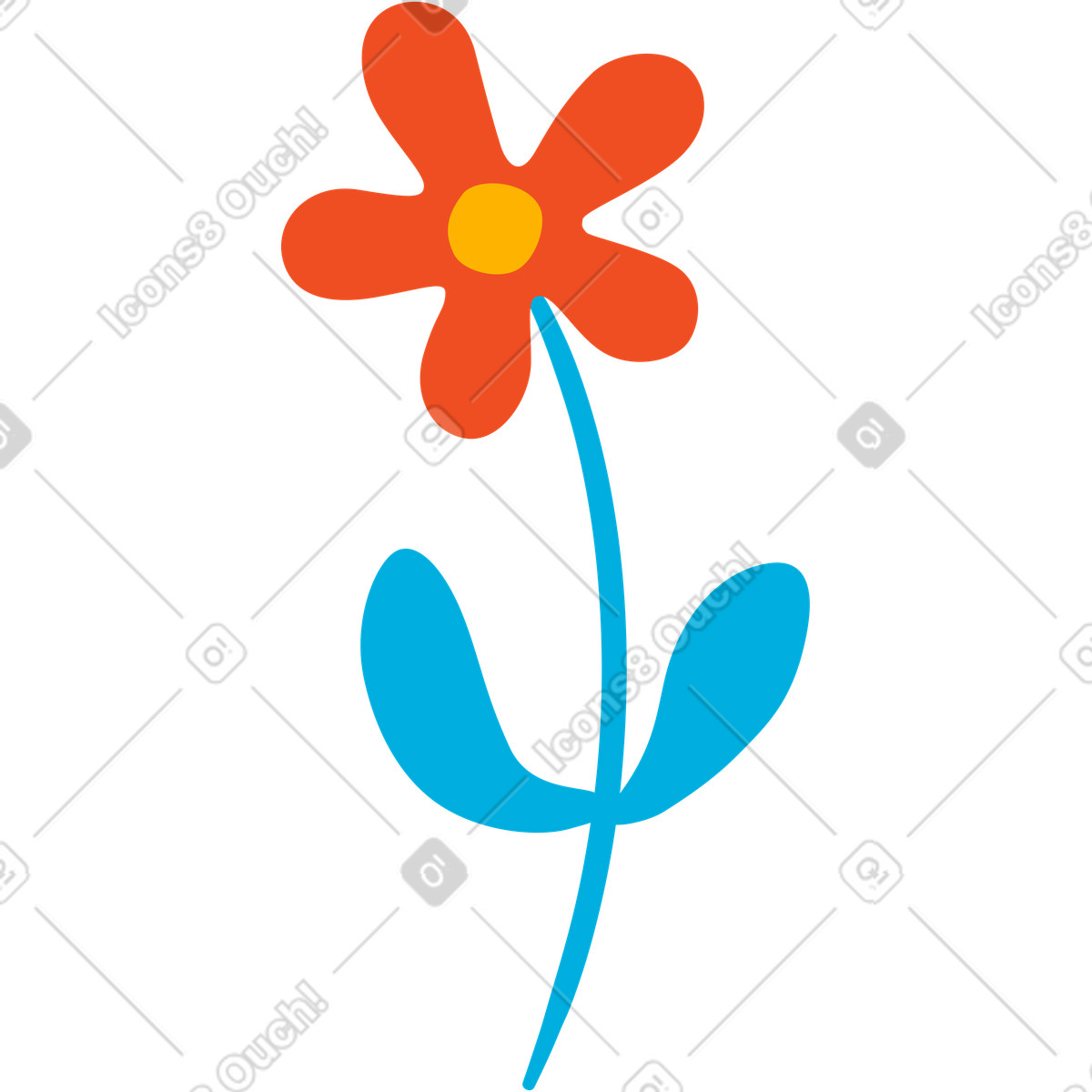 Fiore illustrazione in stile Flame scarica in PNG, SVG