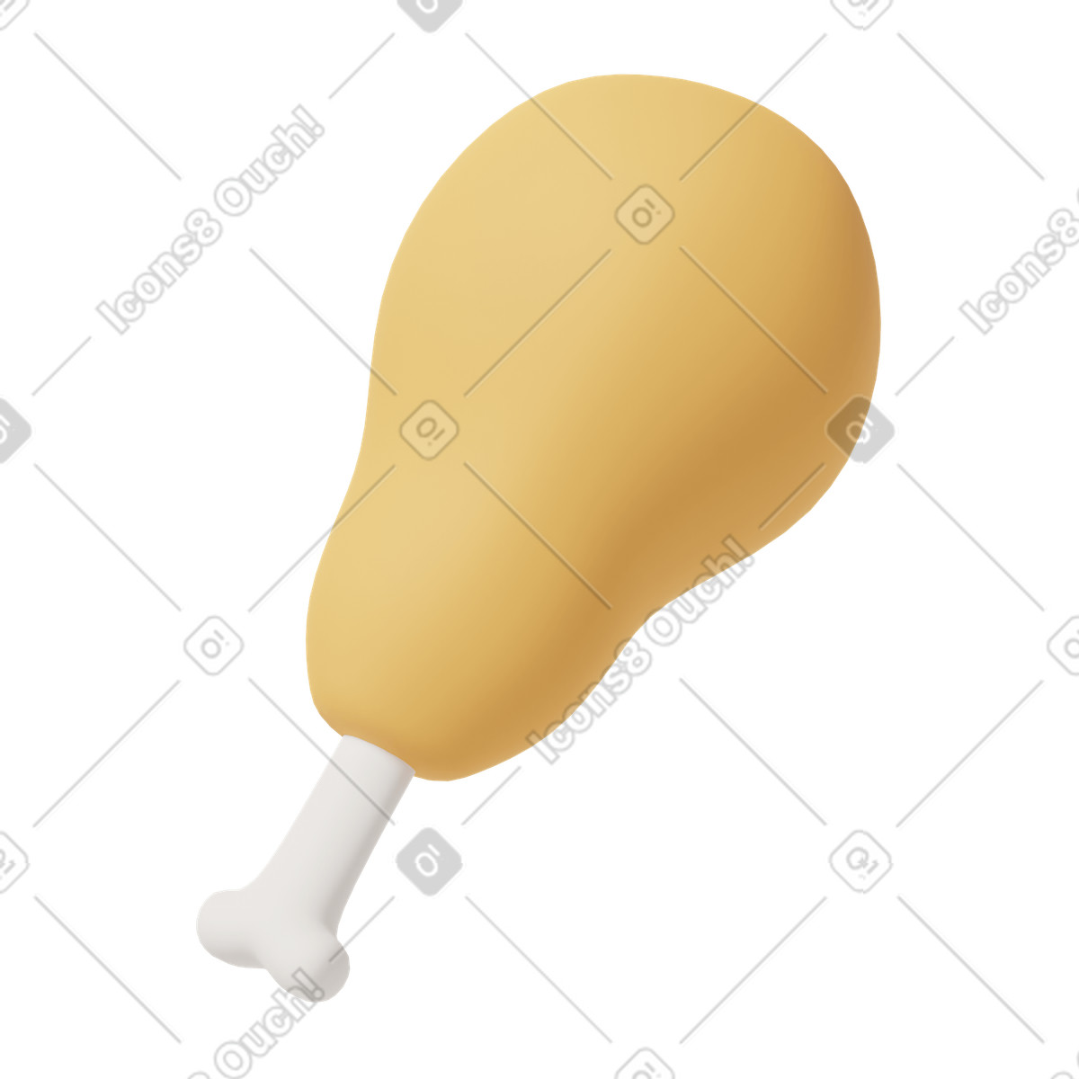 3D Casual life スタイルの Chicken leg のイラストをPNG、SVG形式でダウンロード
