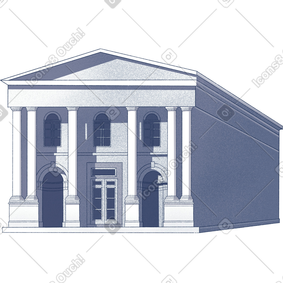 Building with columns illustration in Haze style download in PNG, SVG