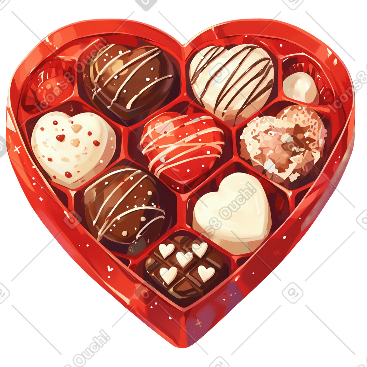 Ilustración Chocolate box en estilo Glazy a descargar en PNG y SVG