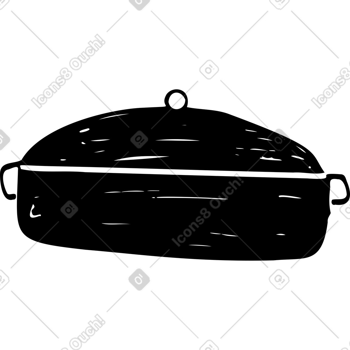 Illustration Pot noir dans le style Marks à télécharger aux formats PNG, SVG
