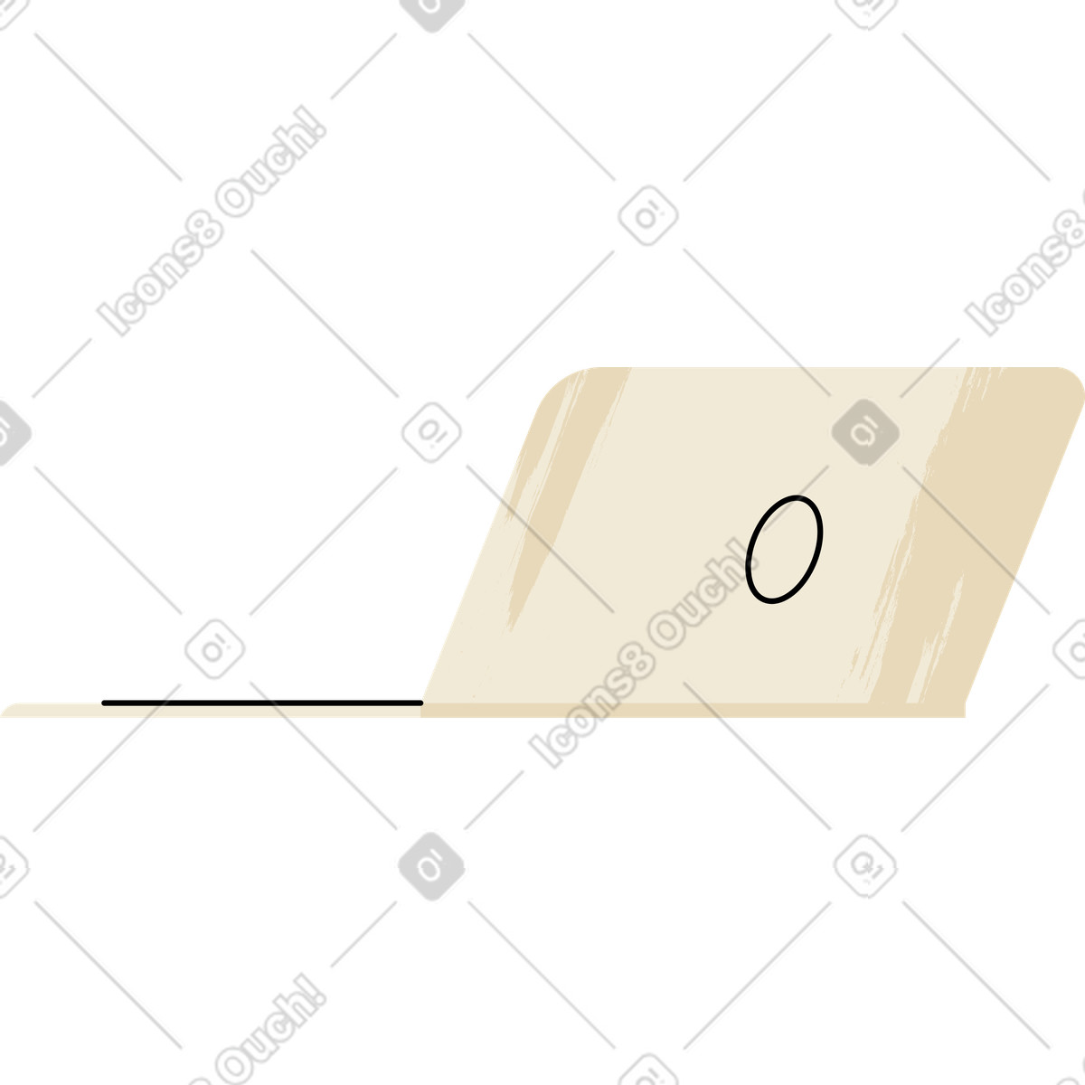 Beige open laptop illustration in Juicy style download in PNG, SVG