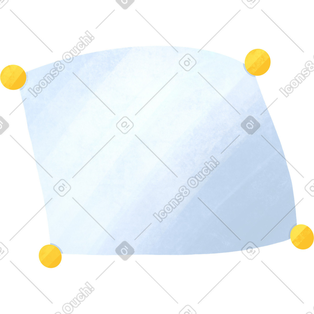 Illustration Oreiller blanc avec décoration jaune dans le style Bonbon à télécharger aux formats PNG, SVG