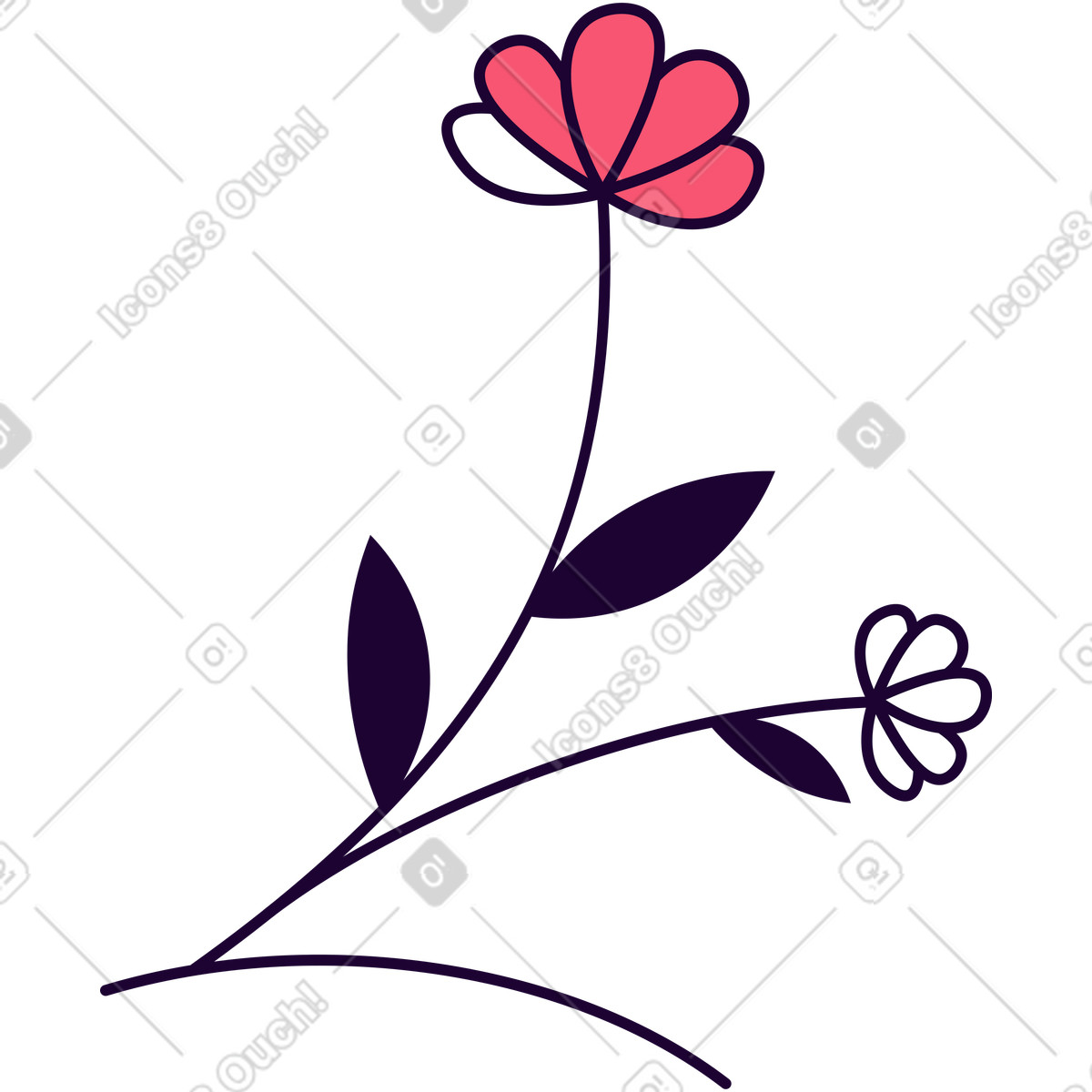 Illustration Fleur peinte dans le style Martina à télécharger aux formats PNG, SVG