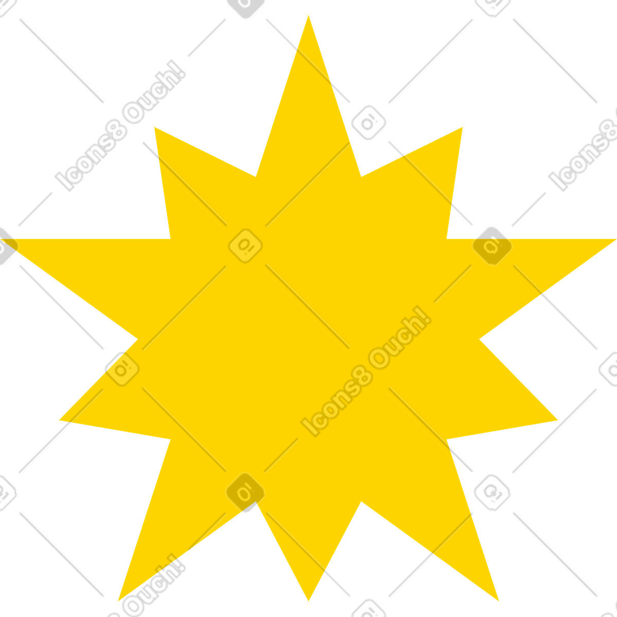 Ilustración Forma de estrella doble amarilla en estilo Framework a descargar en PNG y SVG