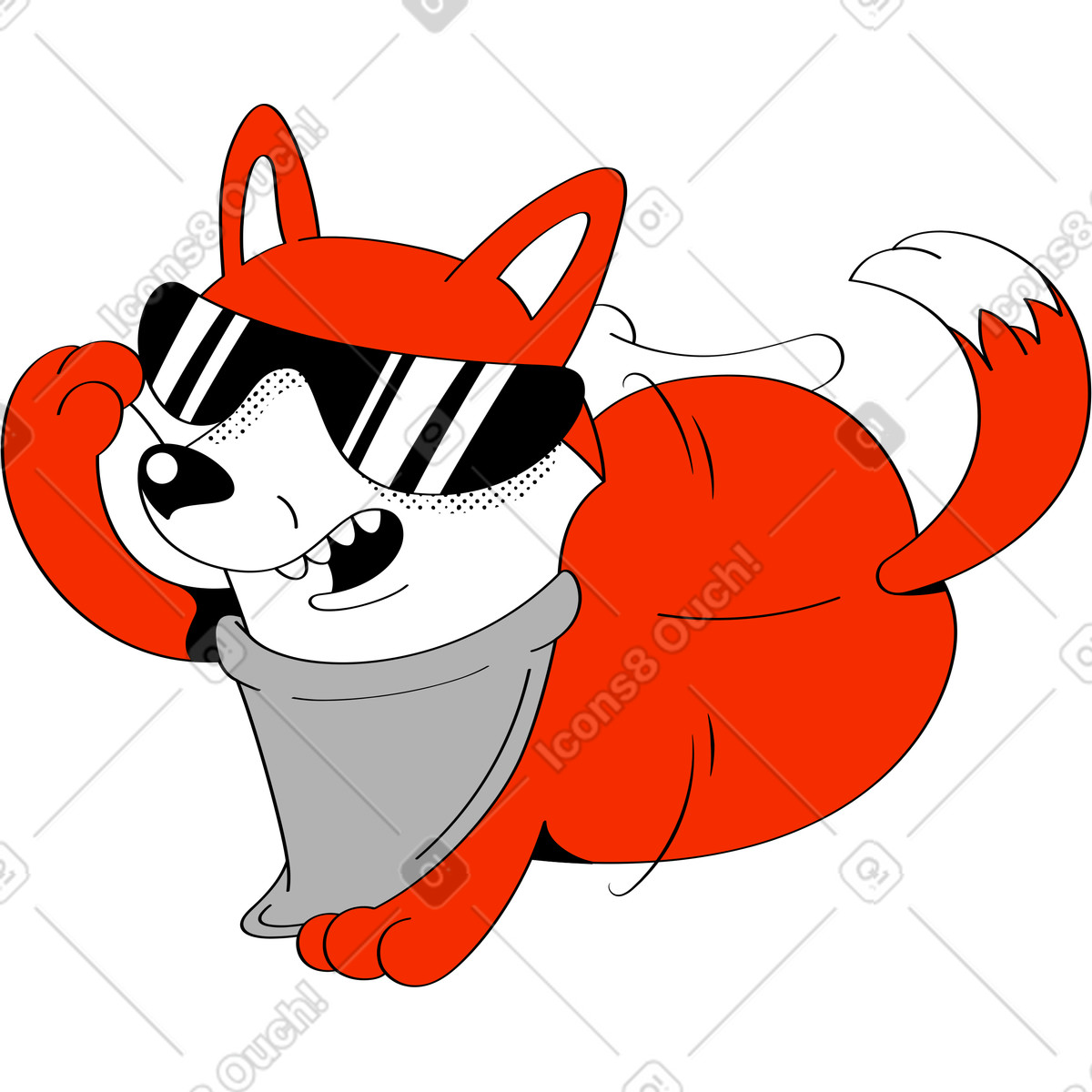 Ilustración Perro con gafas en estilo Looney a descargar en PNG y SVG