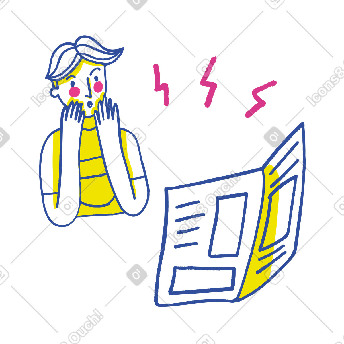 下载 Lime 风格的 报纸上的坏消息 插画，支持 PNG、SVG 格式