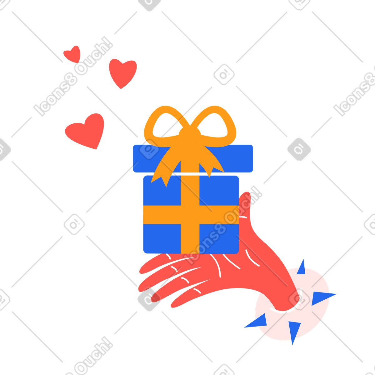 Regalo di san valentino illustrazione in stile Kingdom scarica in PNG, SVG