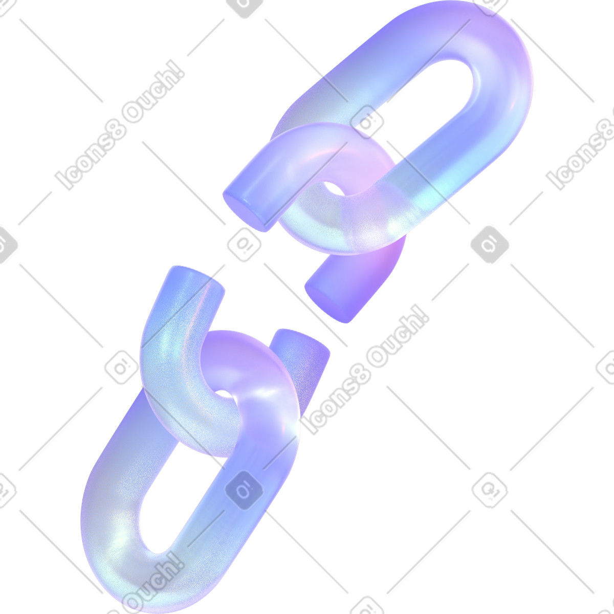 Abstract chain glass broken illustration in 3D Glassy style download in PNG, SVG