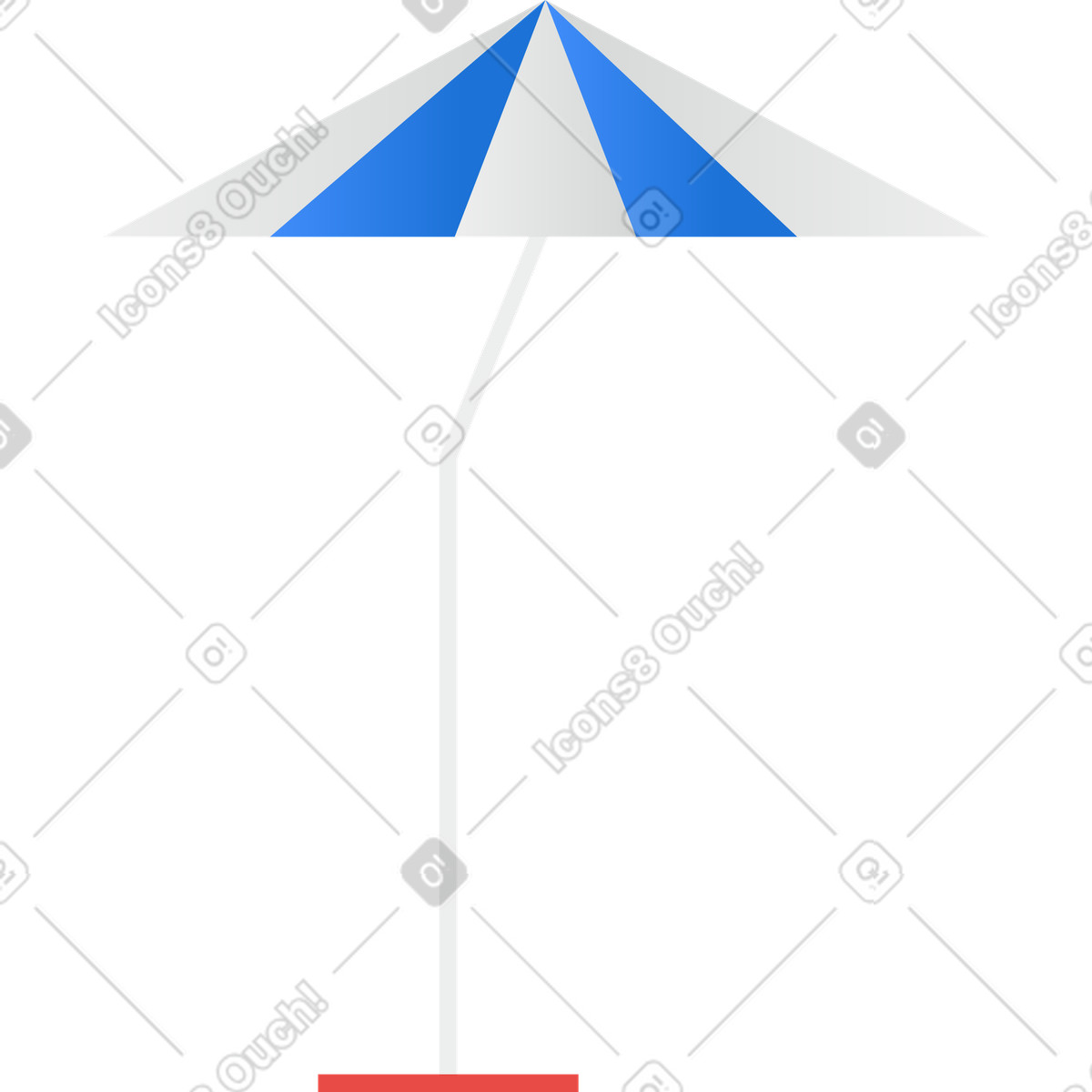 下载 Clip 风格的 沙滩伞 插画，支持 PNG、SVG 格式