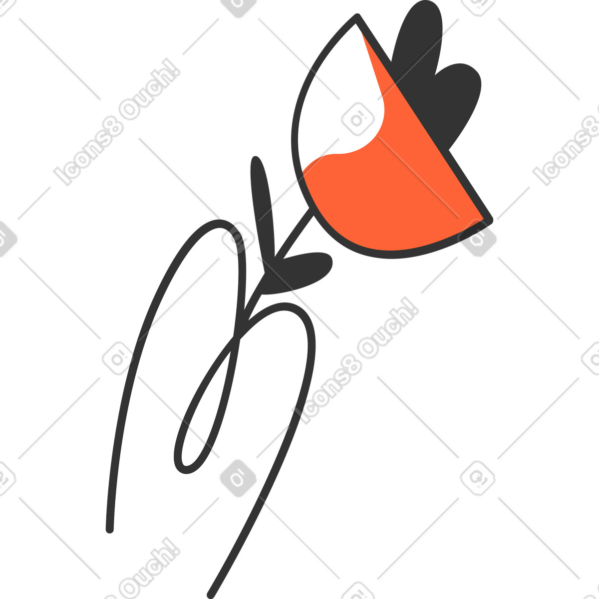 Иллюстрация Цветок в стиле Crayon — скачать в форматах PNG, SVG