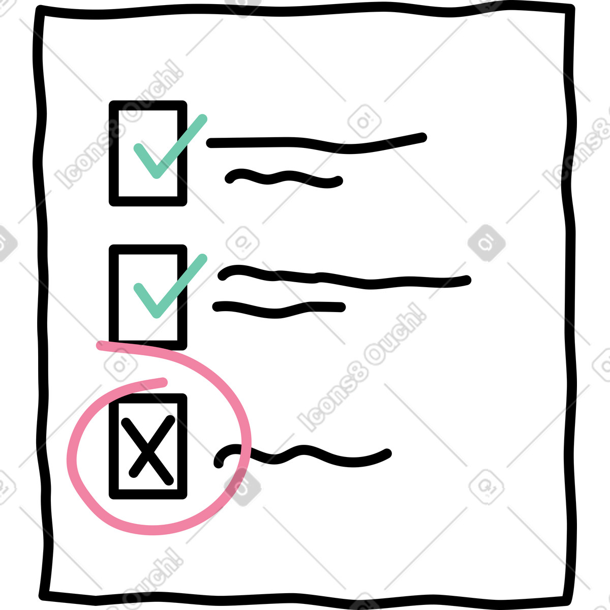 Test sheet illustration in Notes style download in PNG, SVG