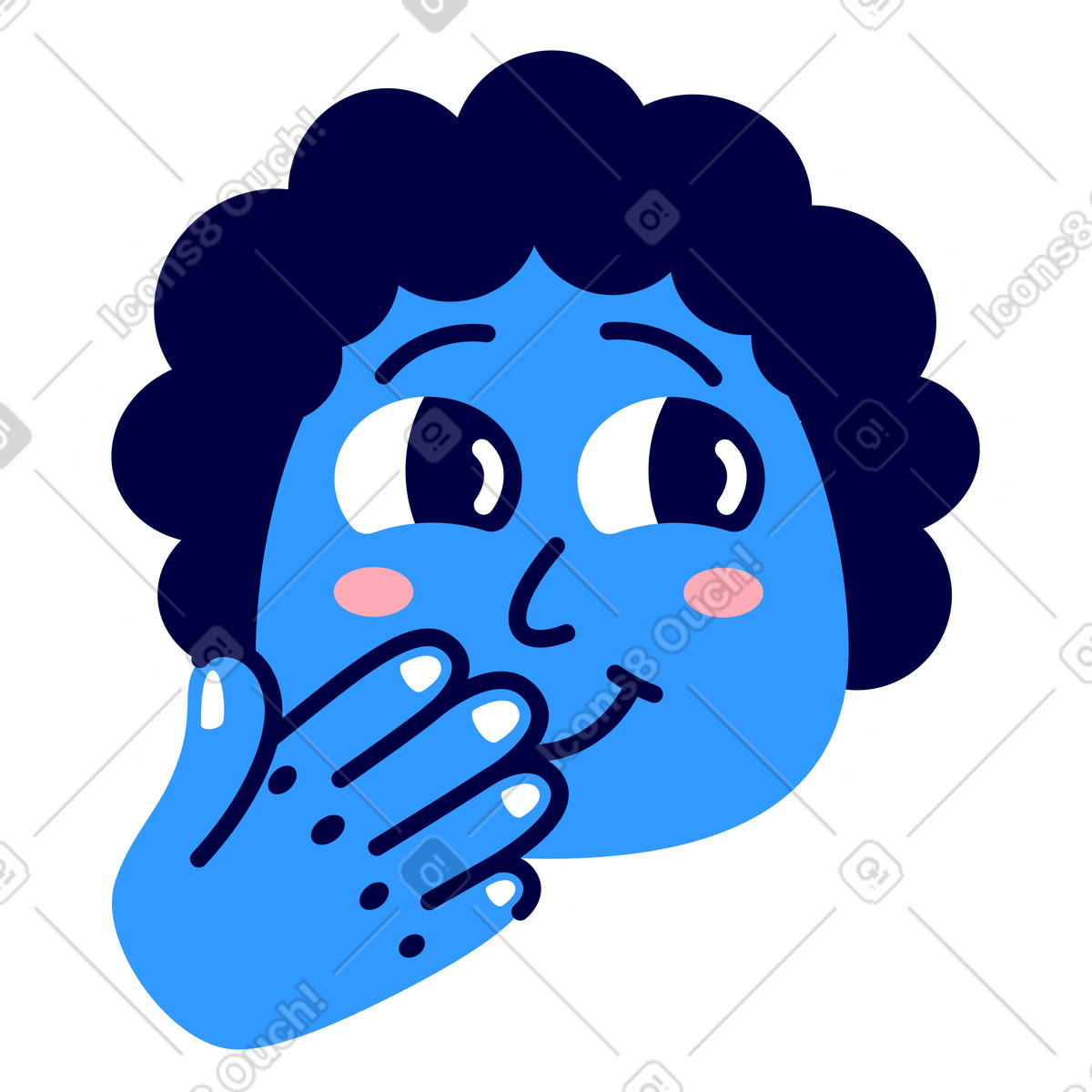Illustration Gars embarrassé dans le style Rondy Stickers à télécharger aux formats PNG, SVG