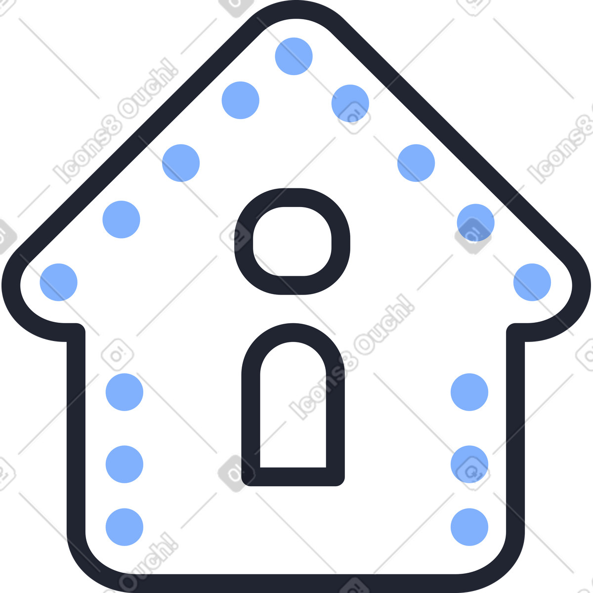 Lebkuchenhaus-Illustration im Pablita-Stil als Download in PNG, SVG