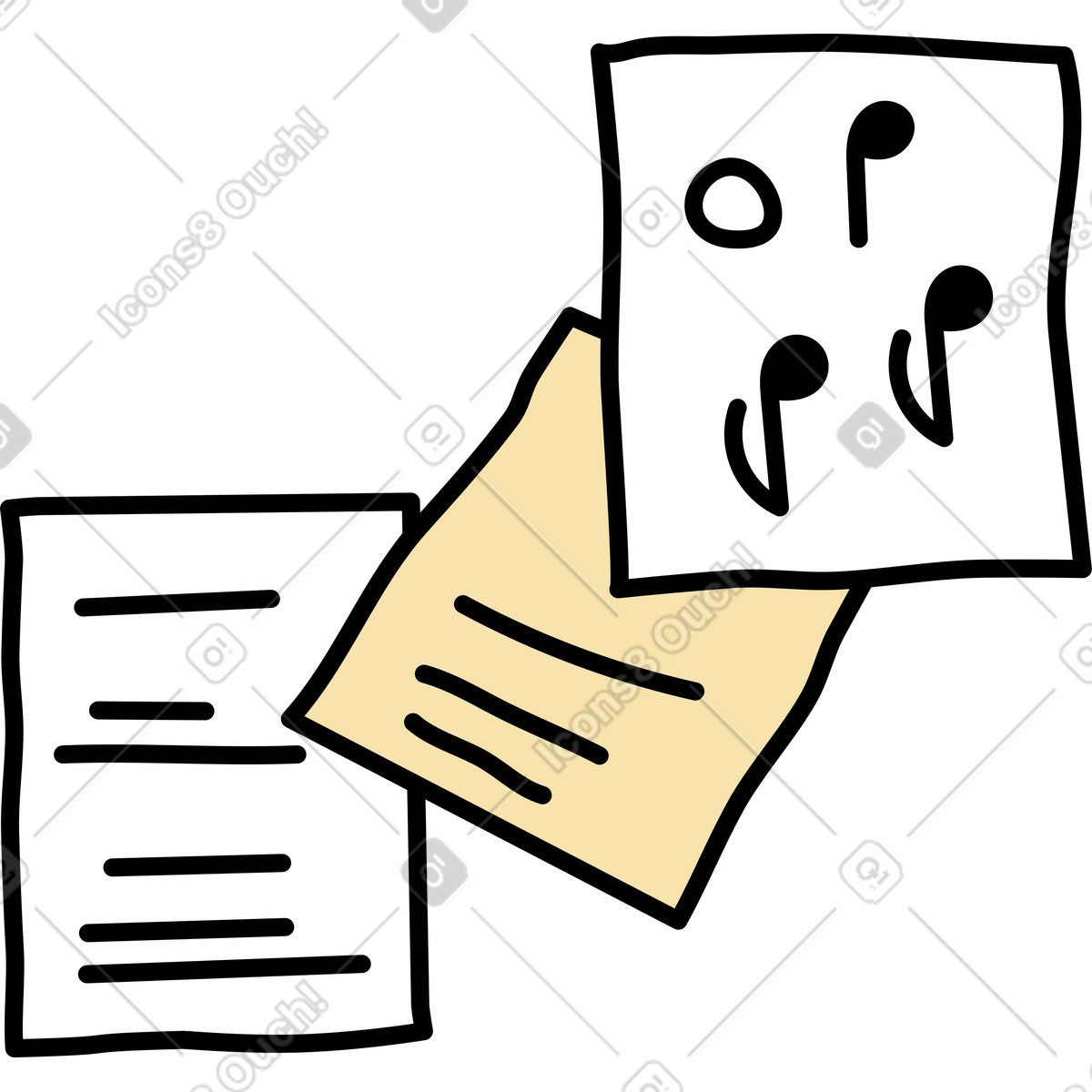 Ilustração de Folhas anotações em no estilo Notes para baixar em PNG, SVG
