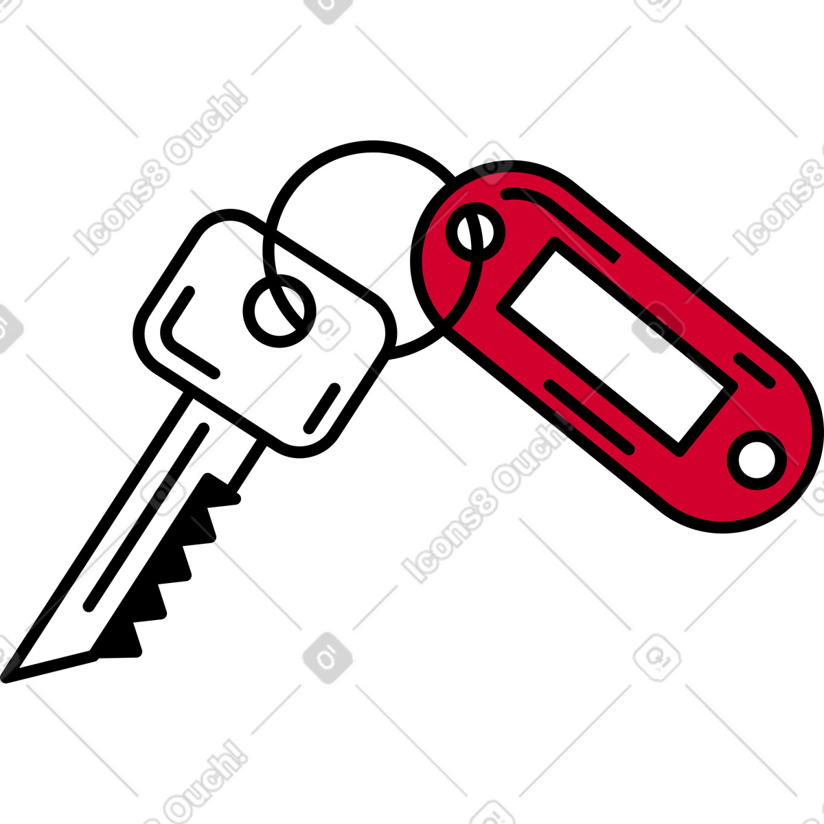Ilustración Llave con llavero en estilo Ruby a descargar en PNG y SVG