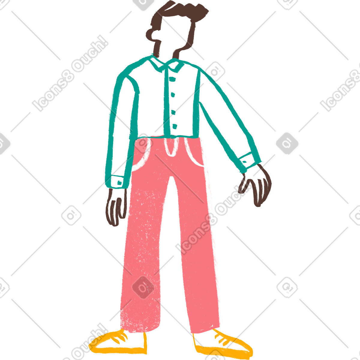 Ilustração de Man in a shirt with his hand outstretched em no estilo Company para baixar em PNG, SVG