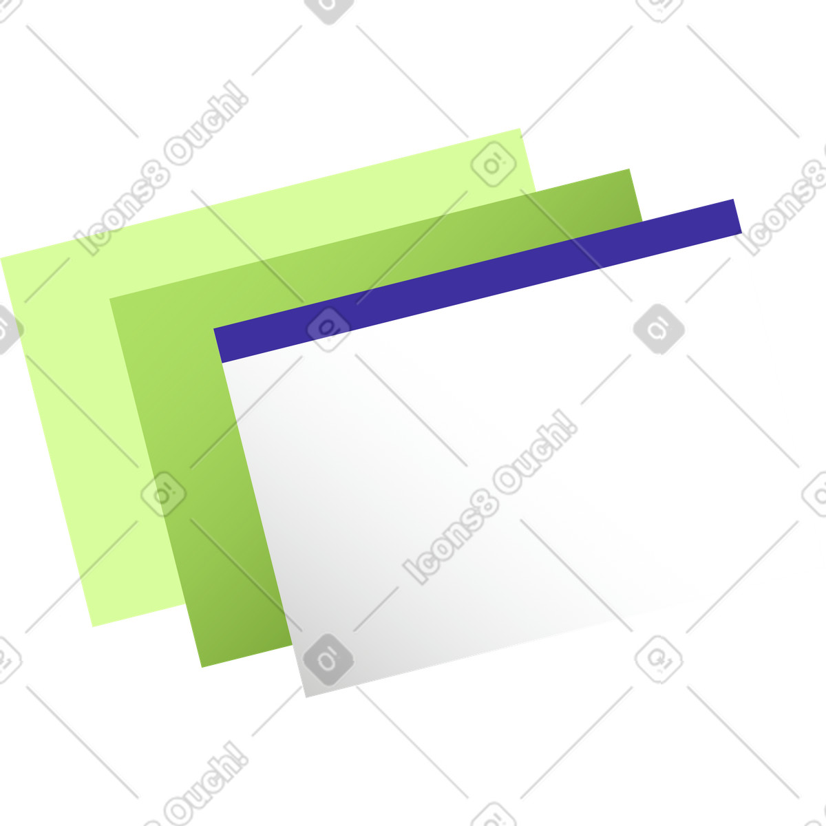 Multiple browser windows illustration in Levels style download in PNG, SVG