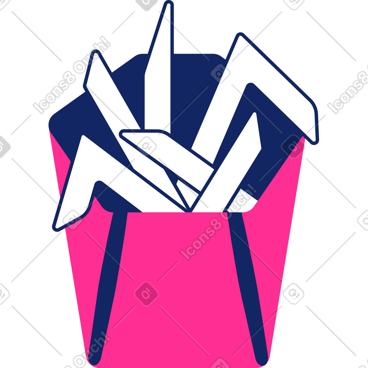 Pommes frittes-Illustration im Cyborg-Stil als Download in PNG, SVG