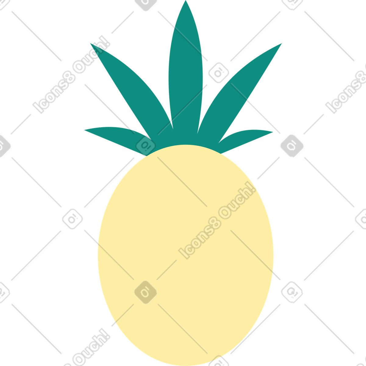 Ananas illustrazione in stile Polar scarica in PNG, SVG