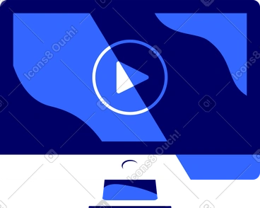 Monitor de computadora con reproductor de video PNG, SVG