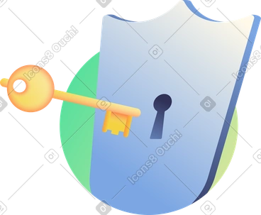 Scudo con chiave, icona della privacy dei dati PNG, SVG