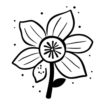 A flower with eight petals arranged evenly around a central core, where eight of the petals are depicted with intricate designs and textures, while six petals are displayed in a simple white hue. The composition is such that the eight petals are prominently visible, creating a visual emphasis on the number eight. The six white petals surround the colorful petals, symbolizing the fraction "8/6." The background is a gentle, unobtrusive design that enhances the focus on the flower.