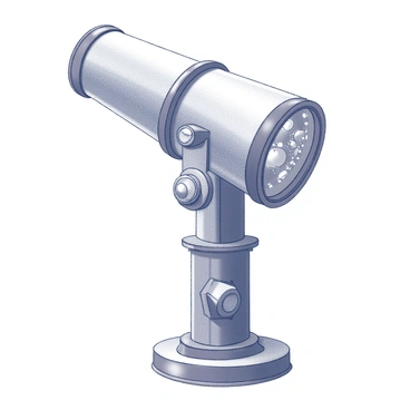 A kaleidoscope positioned upright, showcasing a variety of intricate geometric patterns visible through its opening. The shapes are arranged in a symmetrical design that appears to radiate outward, with various angles and forms interlocking seamlessly. The external casing of the kaleidoscope features ornate detailing and textures that enhance its visual interest. The atmosphere is filled with a sense of exploration as the patterns evolve with every slight shift in the angle of the kaleidoscope.