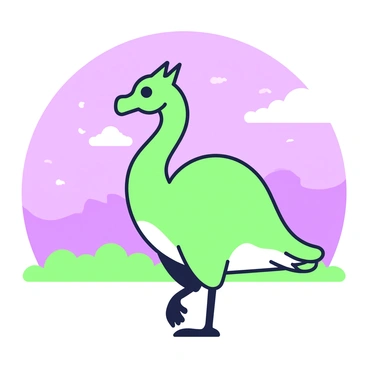 A drake's silhouette is positioned prominently in the foreground against a sunrise sky. The drake stands with its head held high, showcasing its profile and distinctive features such as the curved neck and pointed tail. The sky behind it is filled with a gradient of warm colors transitioning from purple to soft green. Wispy clouds dot the sky, catching the early light. The horizon line is slightly blurred, enhancing the focus on the drake's silhouette as it prepares to take flight.