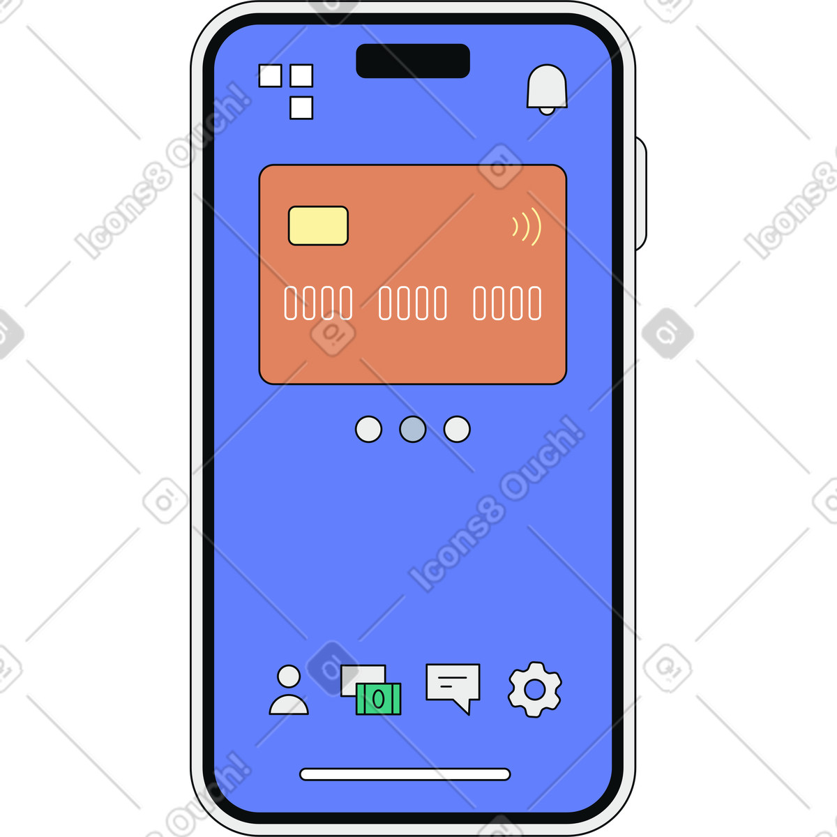 Mobile banking app ui illustration in PNG, SVG