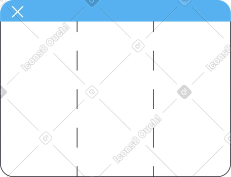 带部分的窗口插图，PNG、SVG格式