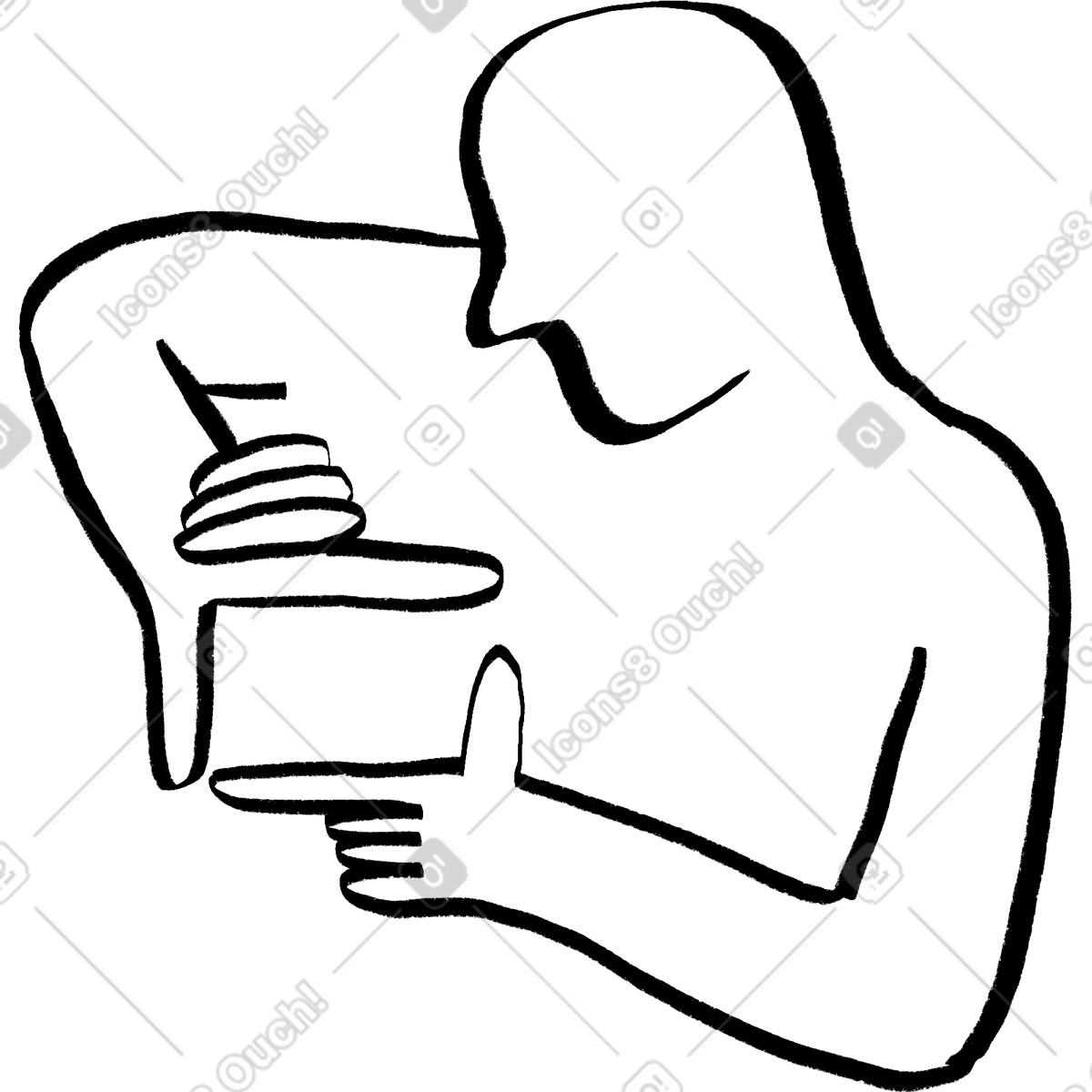 Ilustración animada Persona haciendo un gesto de encuadre con las manos, pensamiento creativo o concepto visión en estilo Hand-drawn animation a descargar en GIF, Lottie (JSON), AE