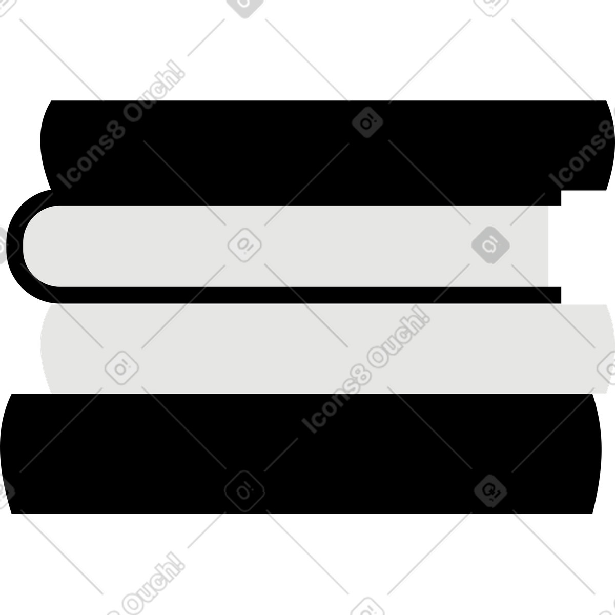 Stack of four books illustration showcasing a colorful clipart image in PNG SVG