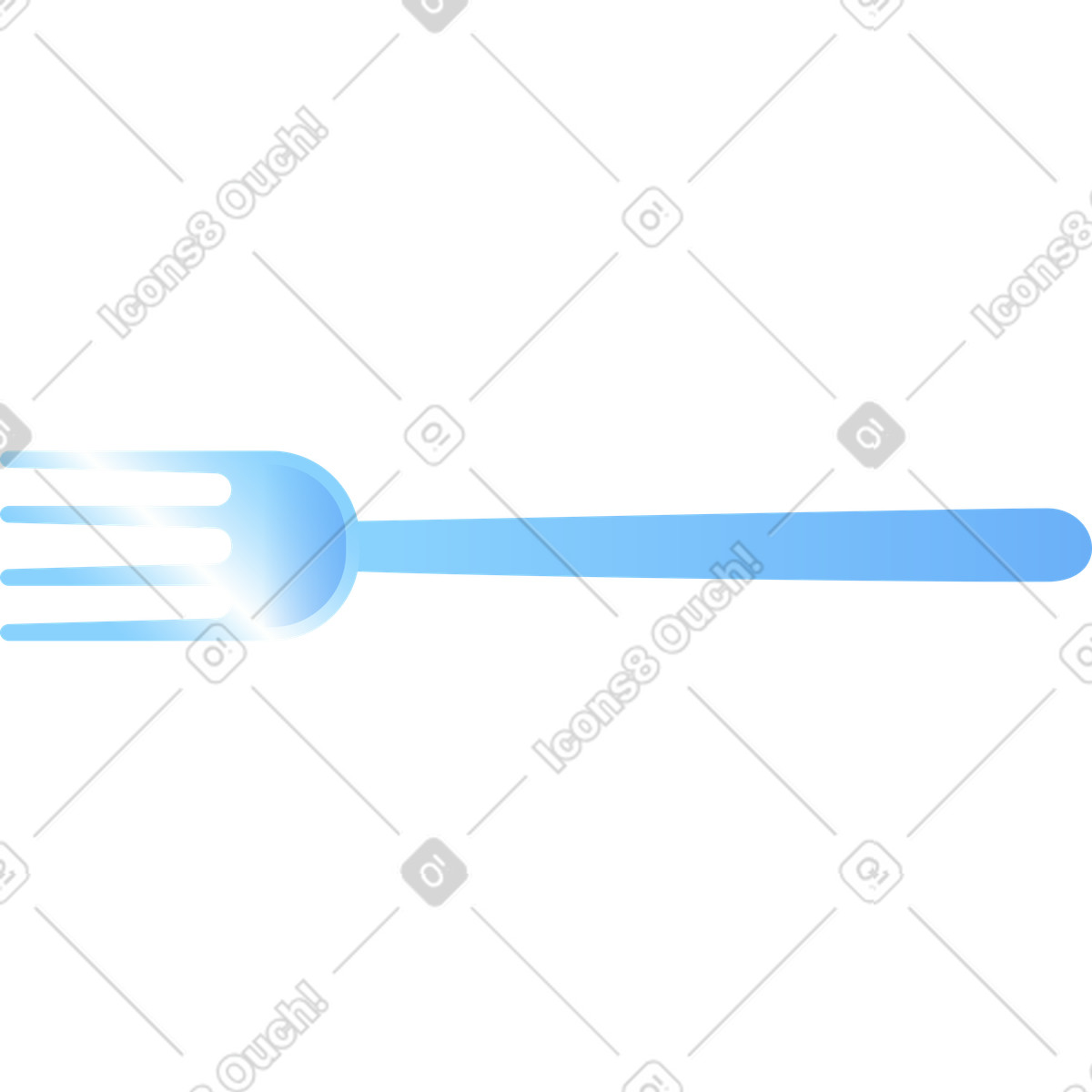 Cutlery fork illustration in Glossy style download in PNG, SVG