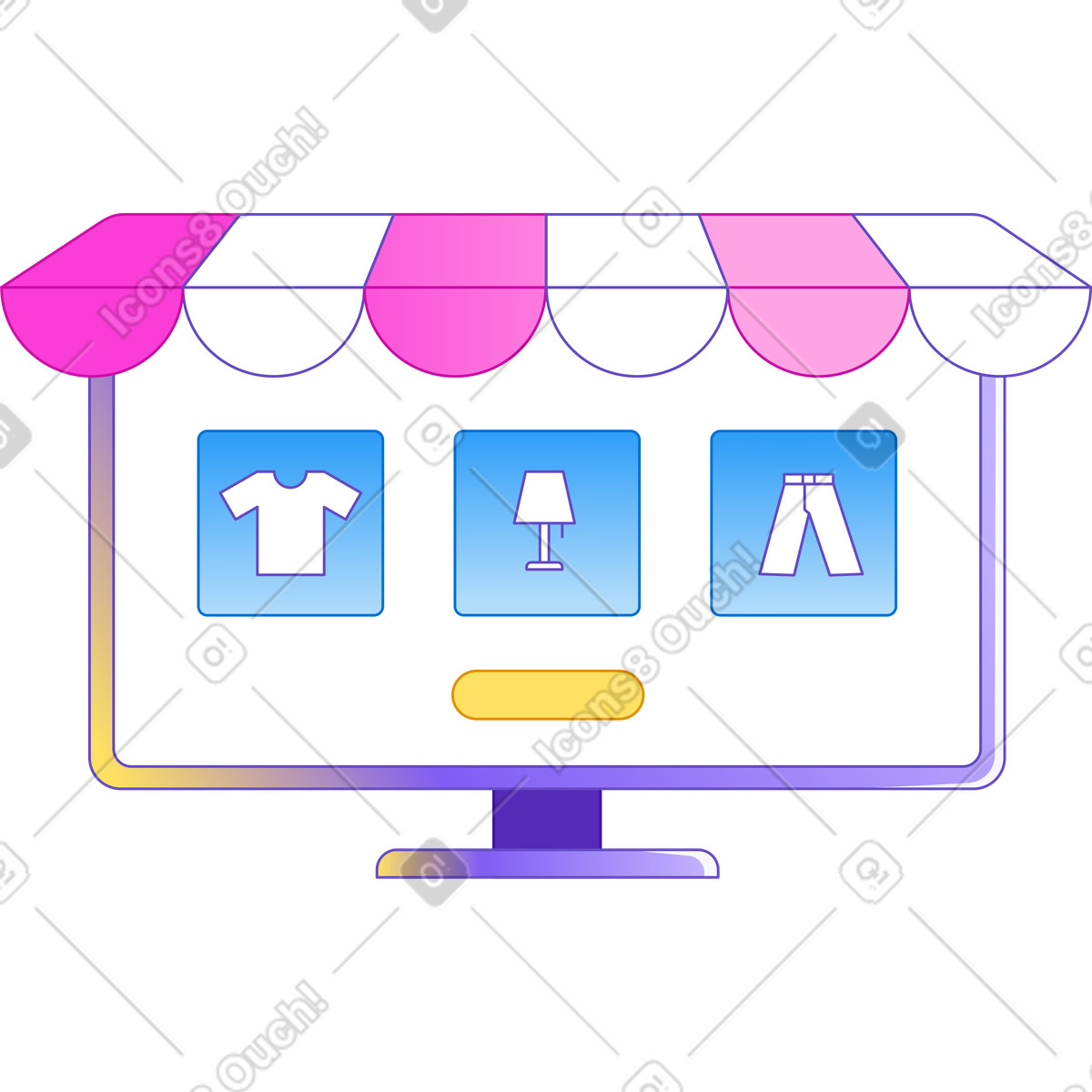 Online-shop-Illustration im Rainbow-Stil als Download in PNG, SVG
