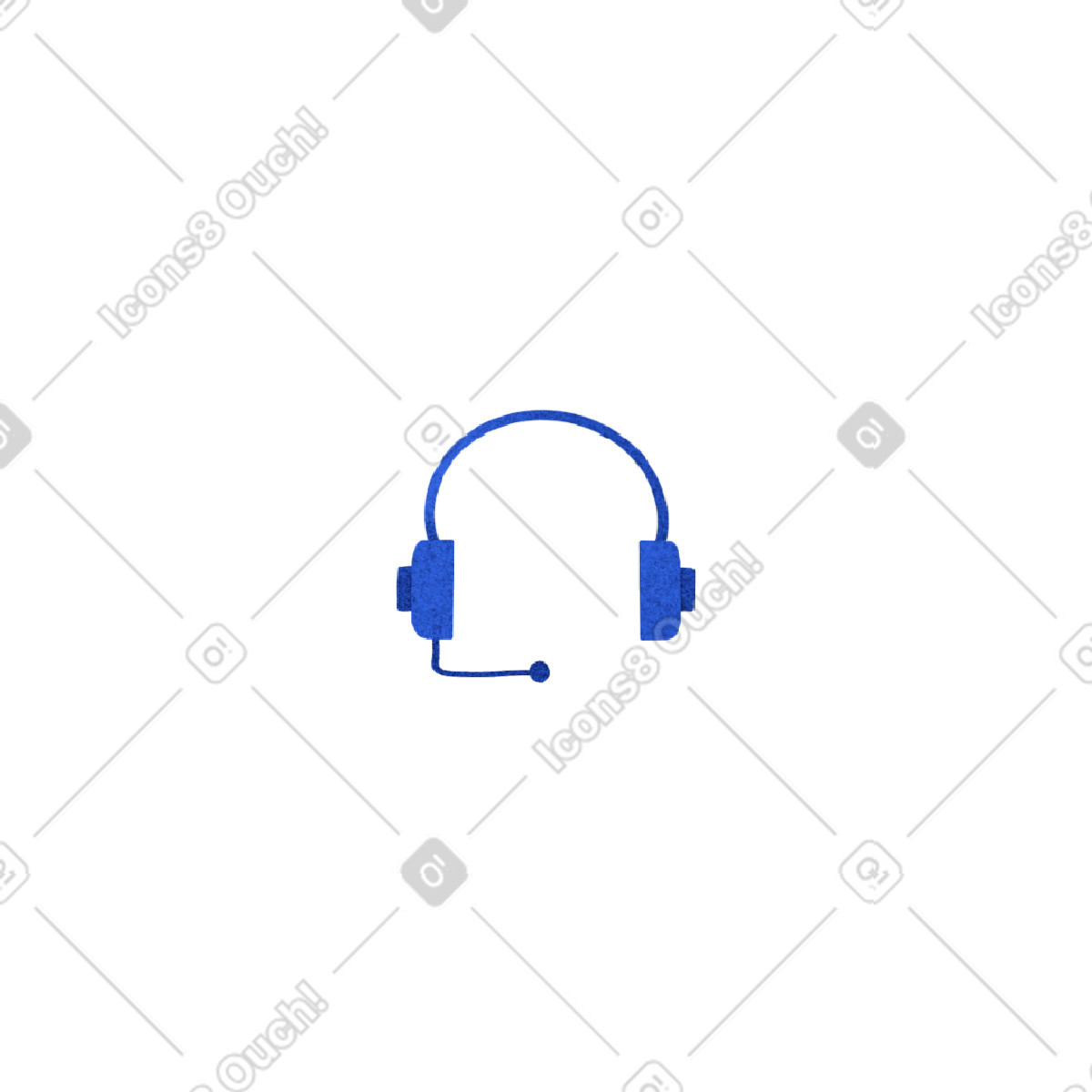 下载 Willowy 风格的 Blue headphones with microphone 插画，支持 PNG、SVG 格式