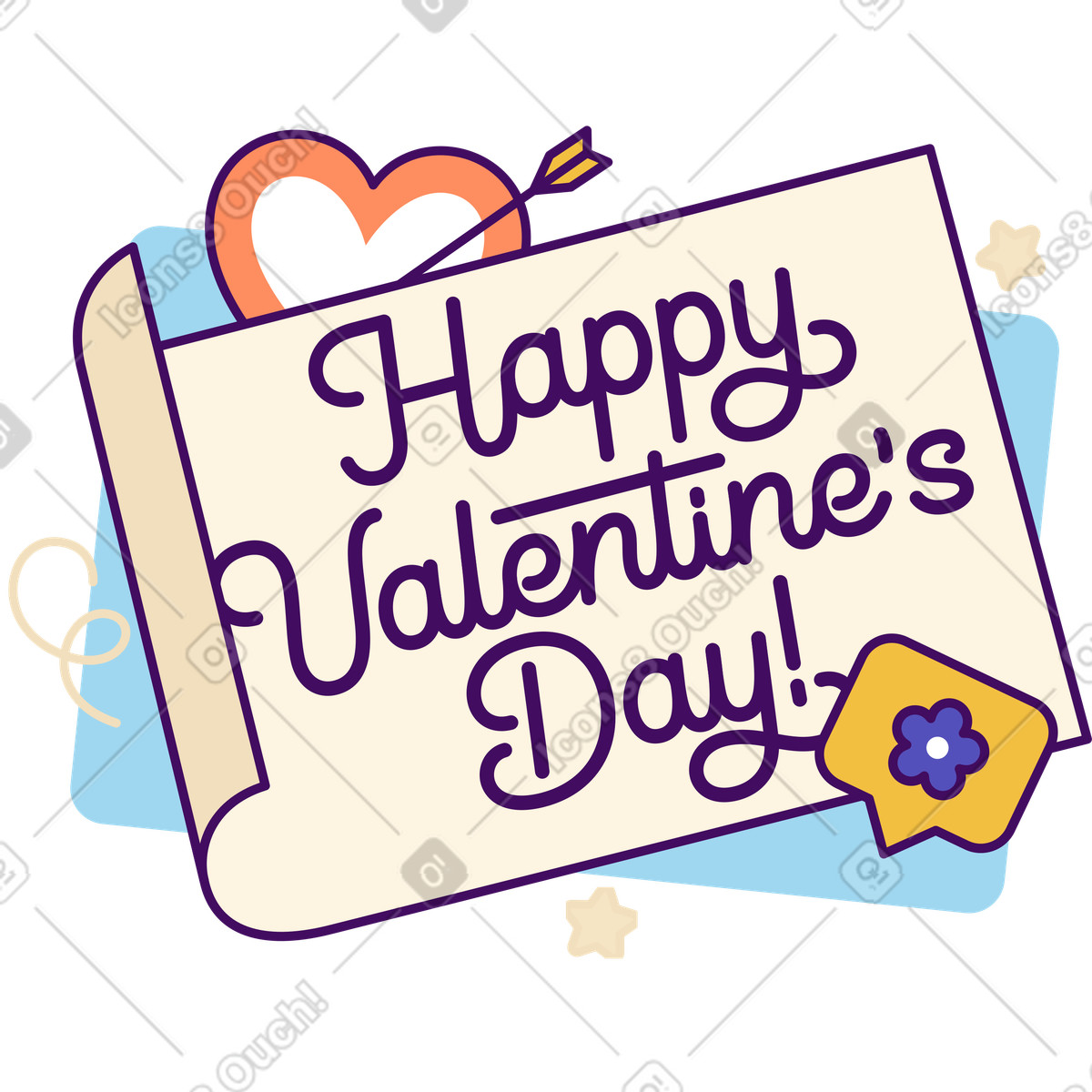 Seasonal Valentine's wishes, Romantic holiday theme-Illustration im Simplistic-Stil als Download in PNG, SVG