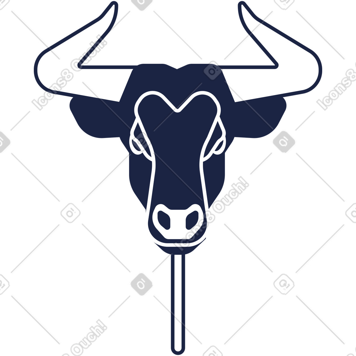 Maschera di toro illustrazione in stile Urban Line scarica in PNG, SVG