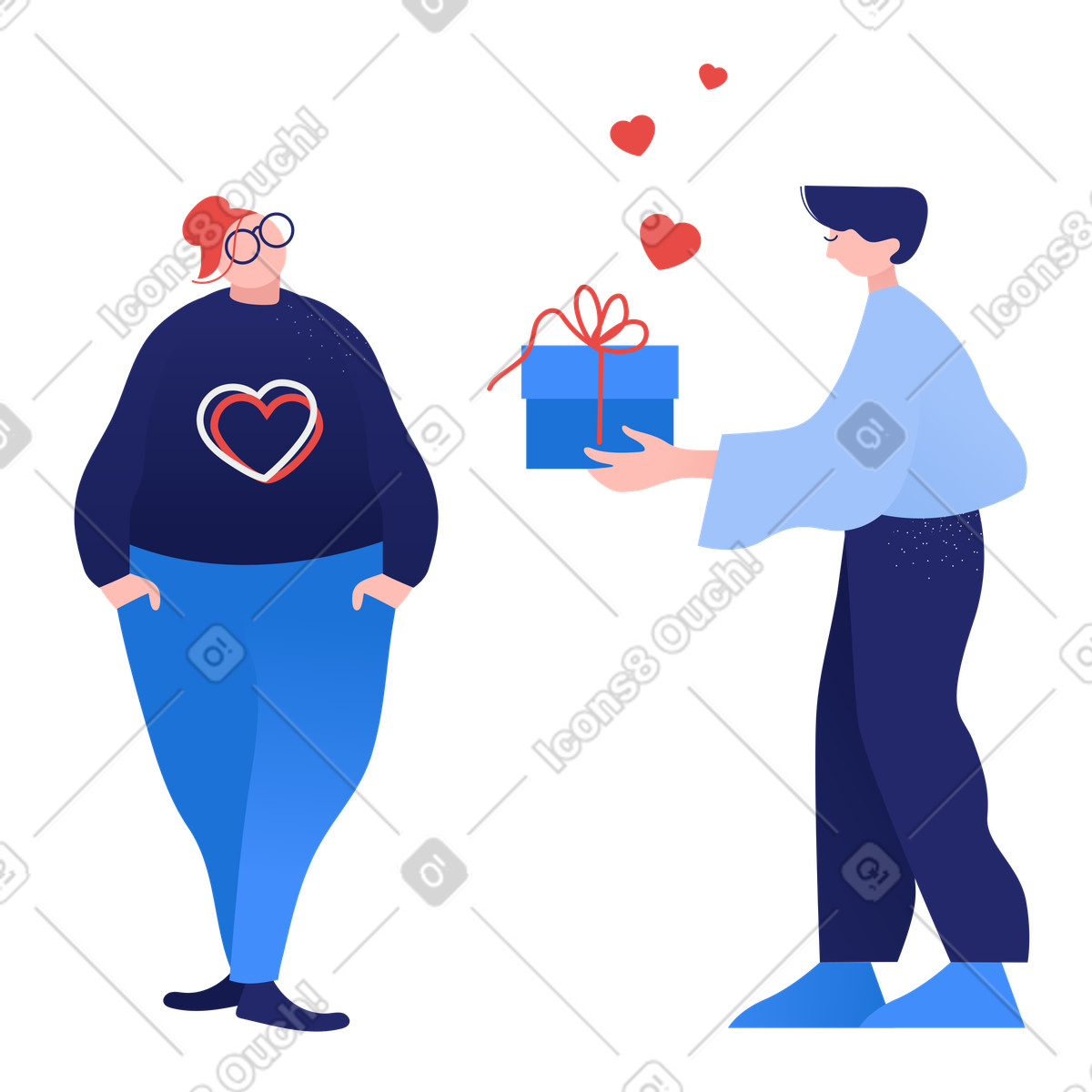Illustration Cadeau de la saint-valentin dans le style Clip à télécharger aux formats PNG, SVG