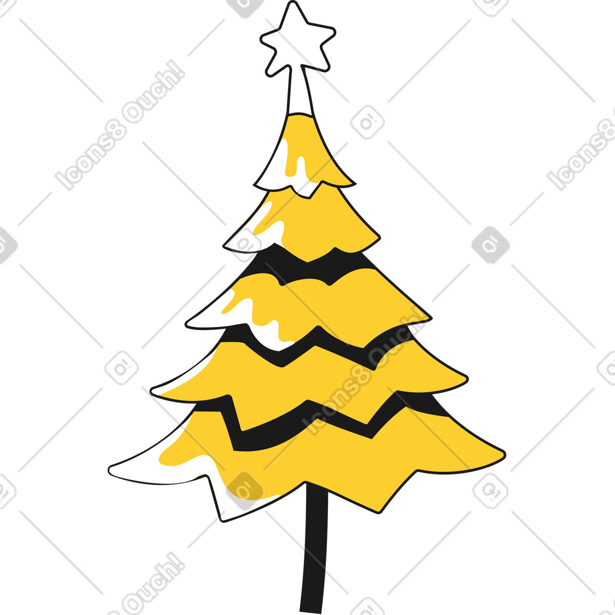 Illustration Sapin de noël dans le style Taxi à télécharger aux formats PNG, SVG