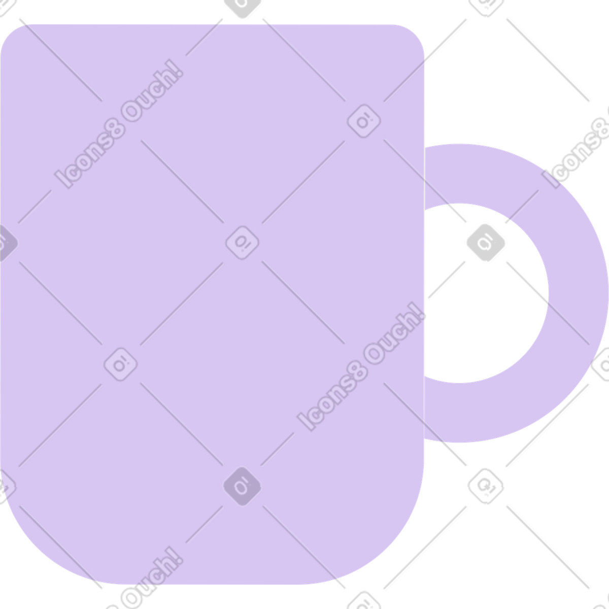 Großer becher mit henkel-Illustration im Sammy Line-Stil als Download in PNG, SVG