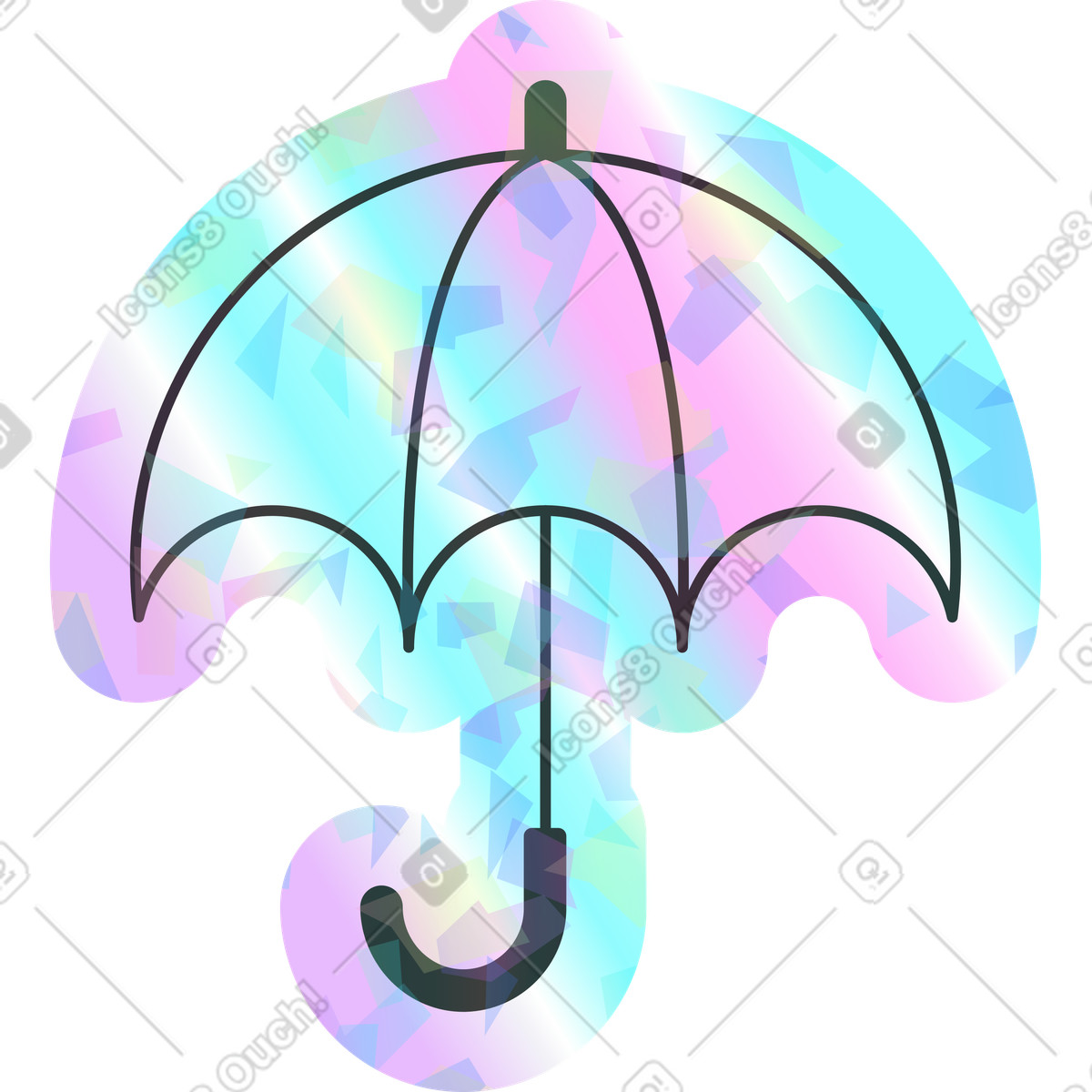 下载 Holostickers 风格的 雨伞 插画，支持 PNG、SVG 格式