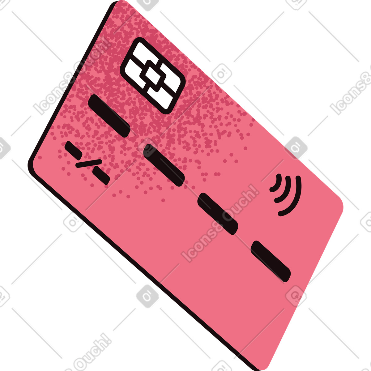 Bank card illustration in Delight style download in PNG, SVG