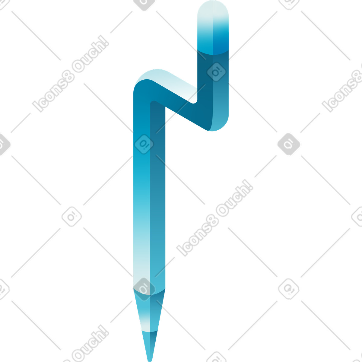 Isometric pencil for digital graphics illustration in PNG, SVG