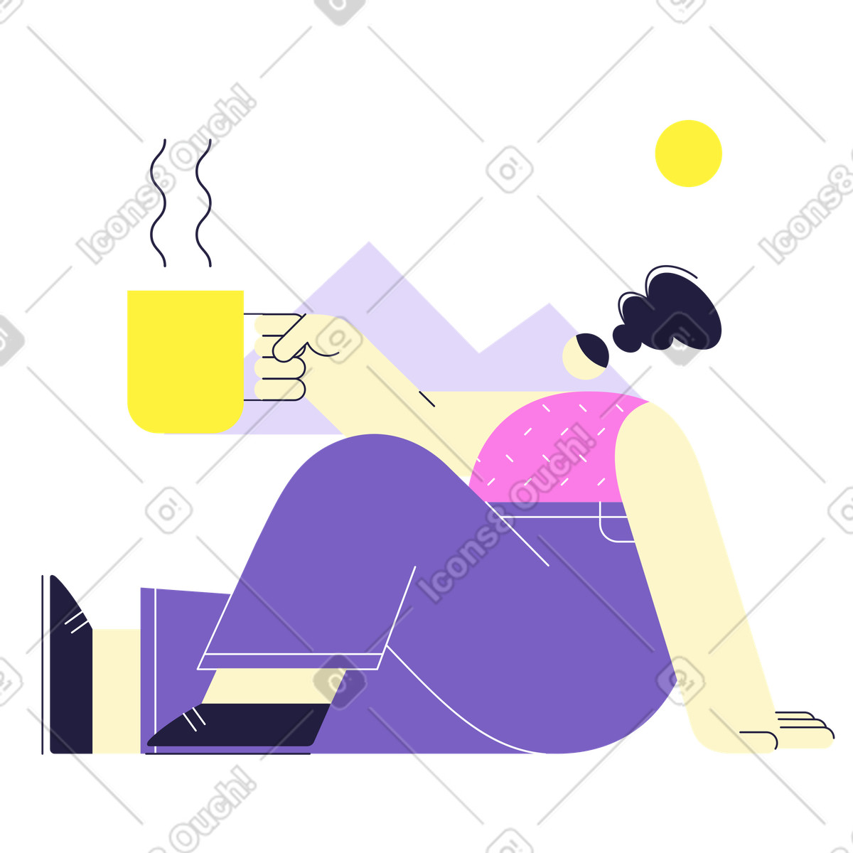 Иллюстрация Путешествие в горы в PNG и SVG