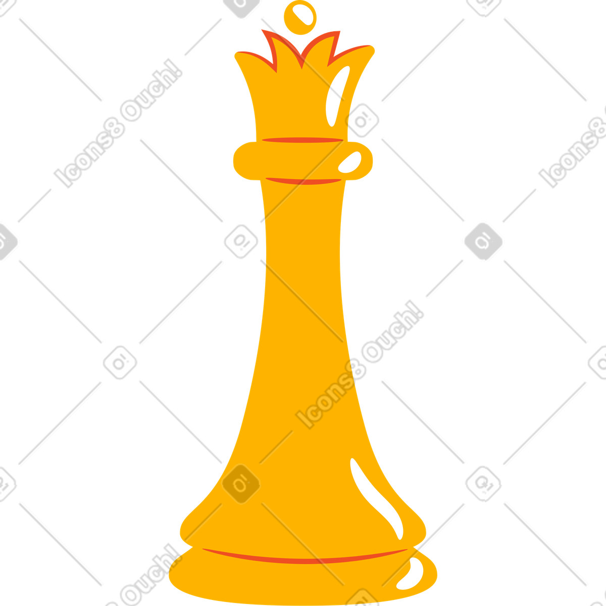 下载 Flame 风格的 国际象棋白皇后 插画，支持 PNG、SVG 格式